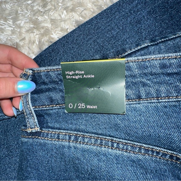 Dark High-Rise Straight Ankle Jeans - Picture 2 of 4